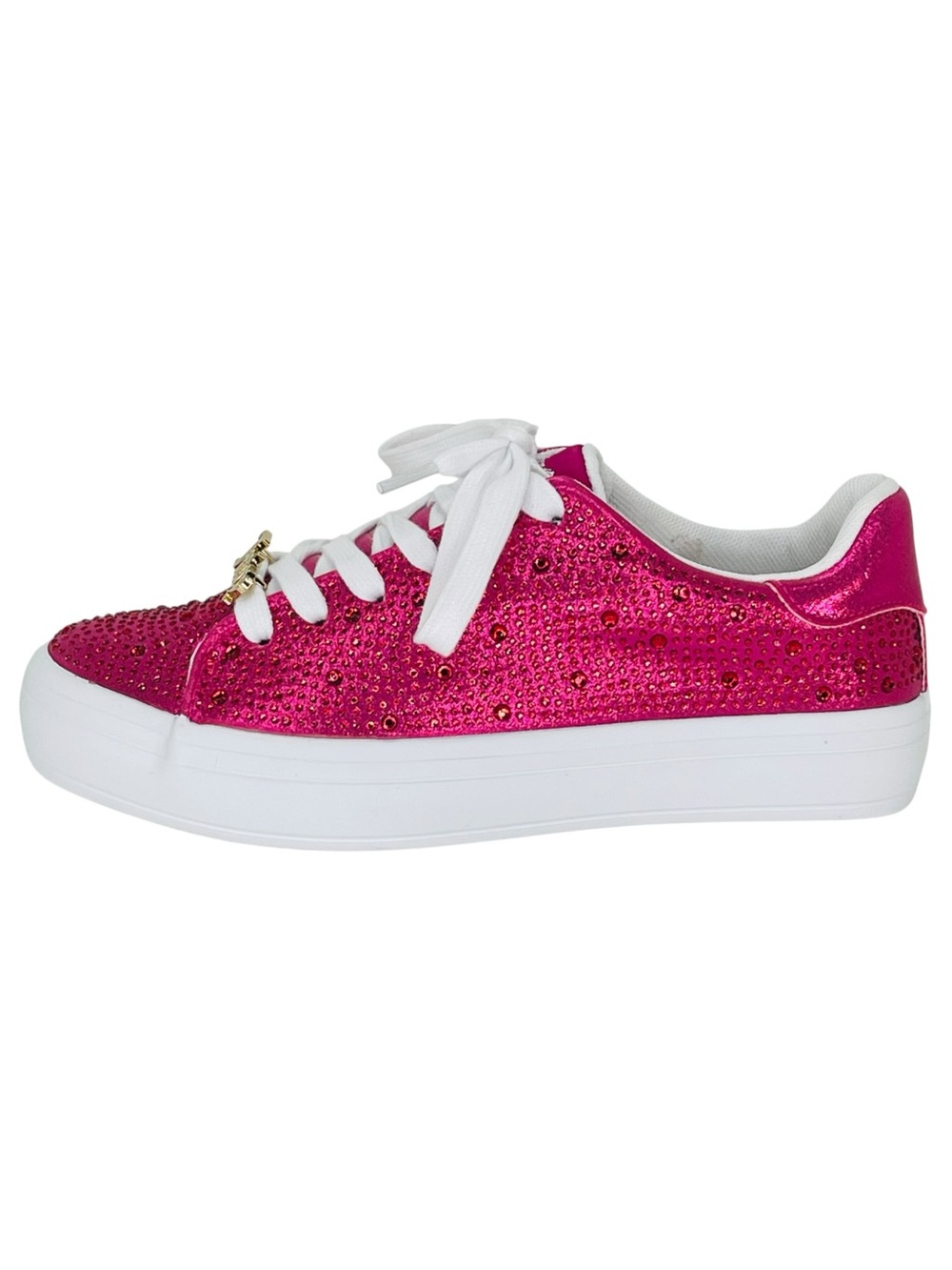 Juicy Couture Alanis Pink Rhinestone Womens Sneakers Size 6.5M - Picture 3 of 11